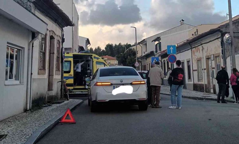 Ciclista ferido em acidente na Rua da AD Ovarense