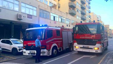 Incêndio urbano no centro de Ovar mobiliza bombeiros