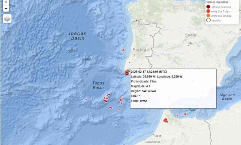 Sismo de 4,7 sentido na zona de Lisboa